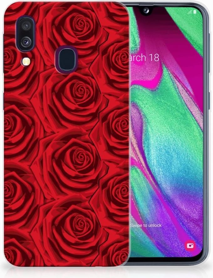 Samsung Galaxy A40 TPU Case Red Roses