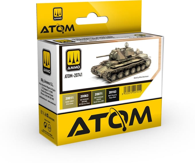 AMMO by Mig Jimenez Hobbyverf Acrylverf - MIG 20741 ATOM WWII Sovjetvoertuigen Camouflage Kleurenset - Acryl Set 4x20ml Verf set - 4x 20 ml