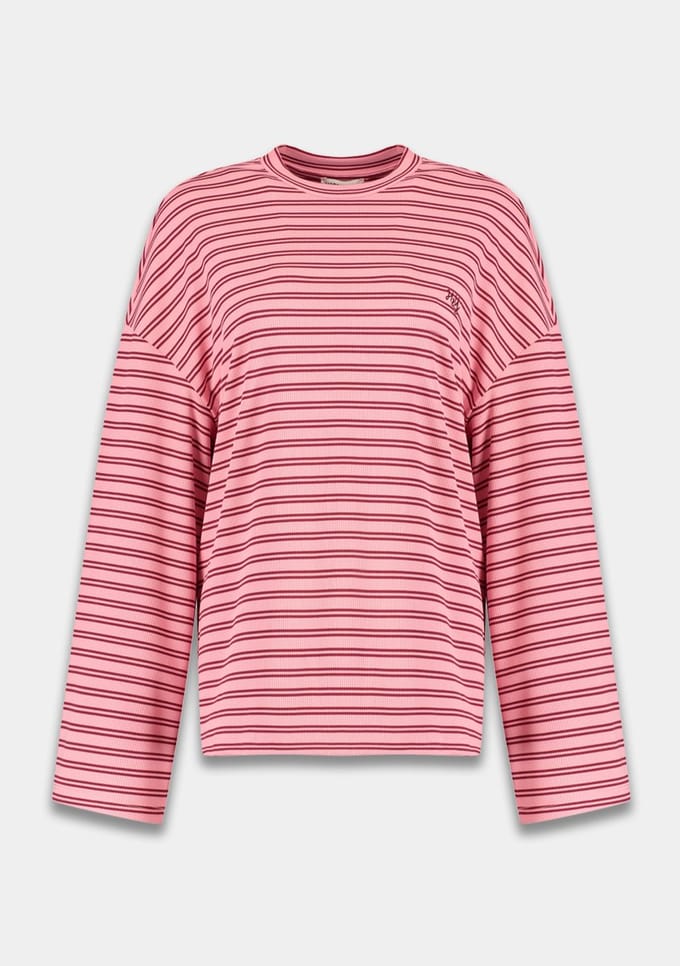Harper & Yve Tommy-ls Tops & T-shirts Dames - Shirt - Roze - Maat XL