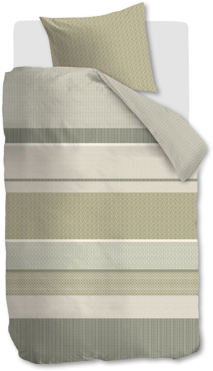 Beddinghouse Hilde dekbedovertrek - Eenpersoons - 140 x 200/220 cm - Grijs Groen