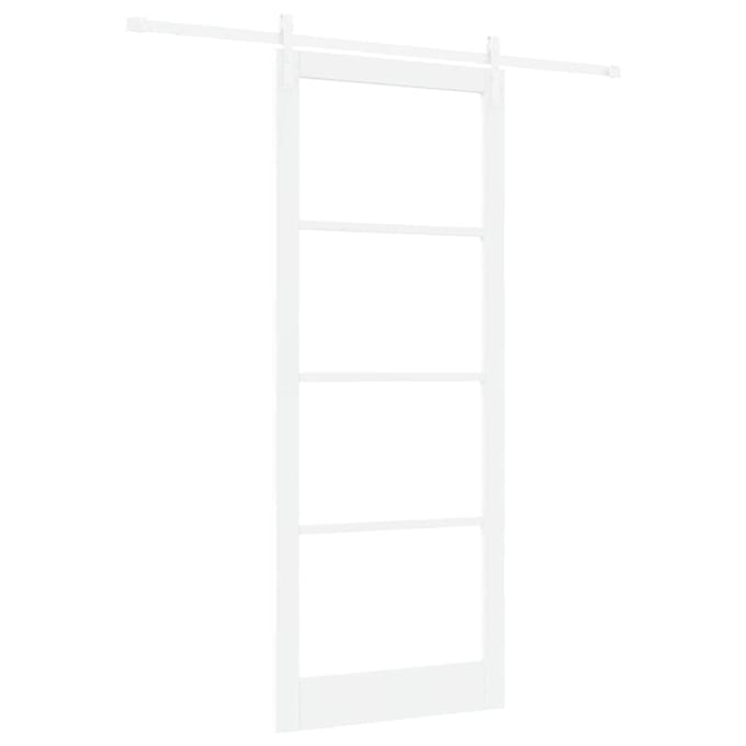 vidaXL - Schuifdeur - ORKDAL - Wit - 93 - x - 232 - cm - Massief - grenenhout - en - glas