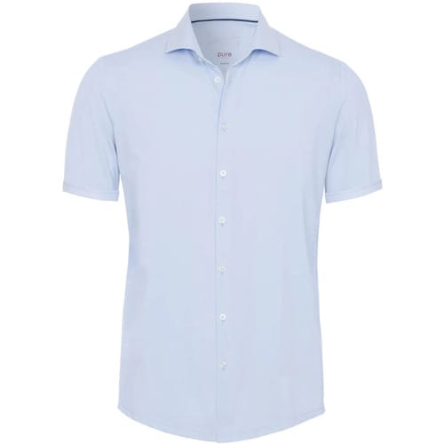 Pure The Functional Shirt KM Blauw - Maat 40 - Heren - Overhemden Formeel