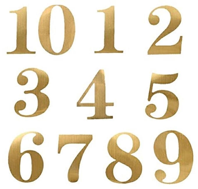 Solidchoice - Decoratieve Aantal Stickers voor Tafelkaarten, Goud 1-20