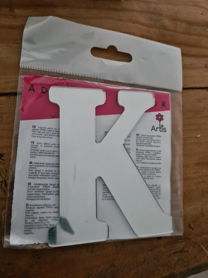 Letter K Spiegel zelfklevend Artis