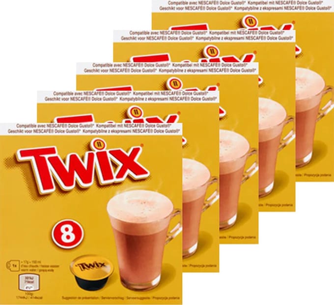 Twix - Warme Chocoladedrank (Dolce Gusto Compatible) - 5x 8 Capsules