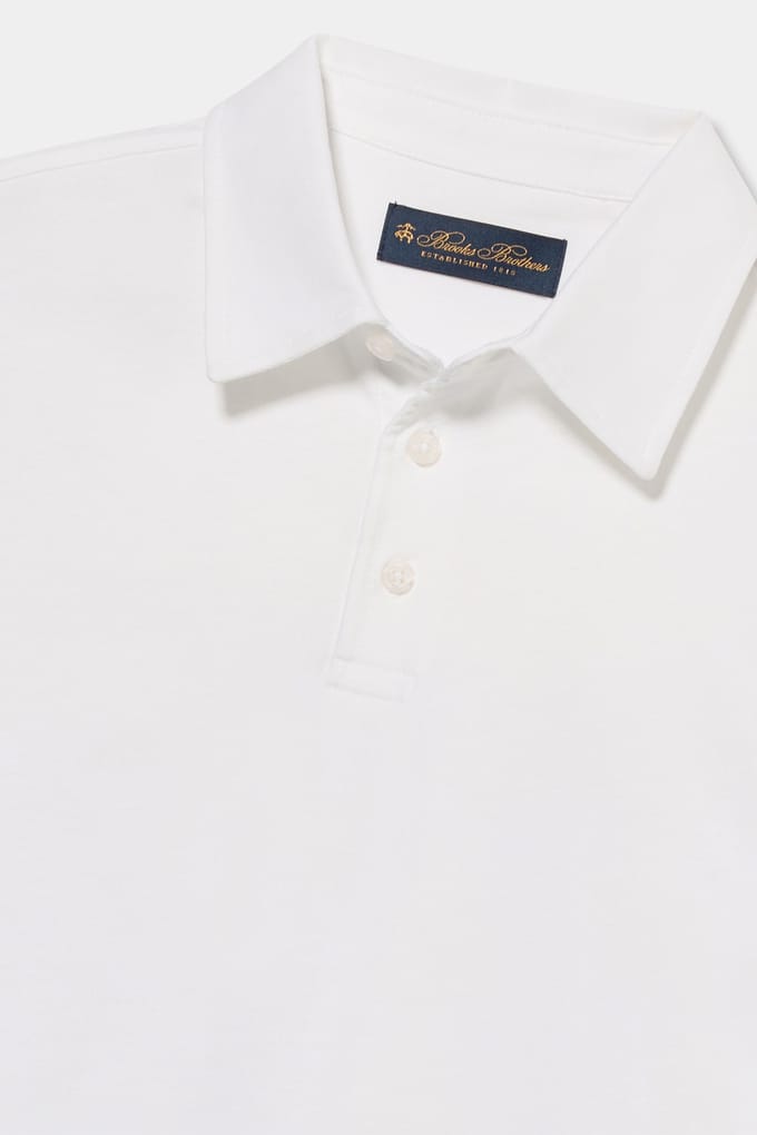 Brooks Brothers Smooth Jersey Cotton White Größe: L | Poloshirts Outlet | Herren | Weiß