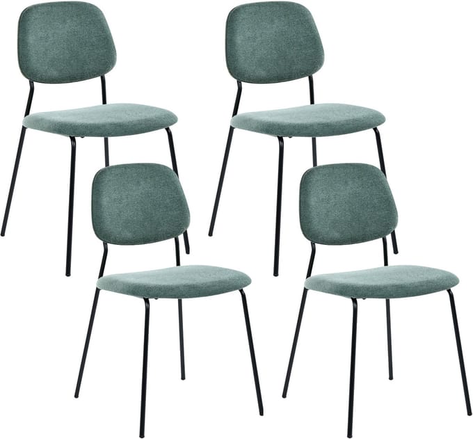 RILEY - Set van 4 eetkamerstoelen - Groen - Polyester
