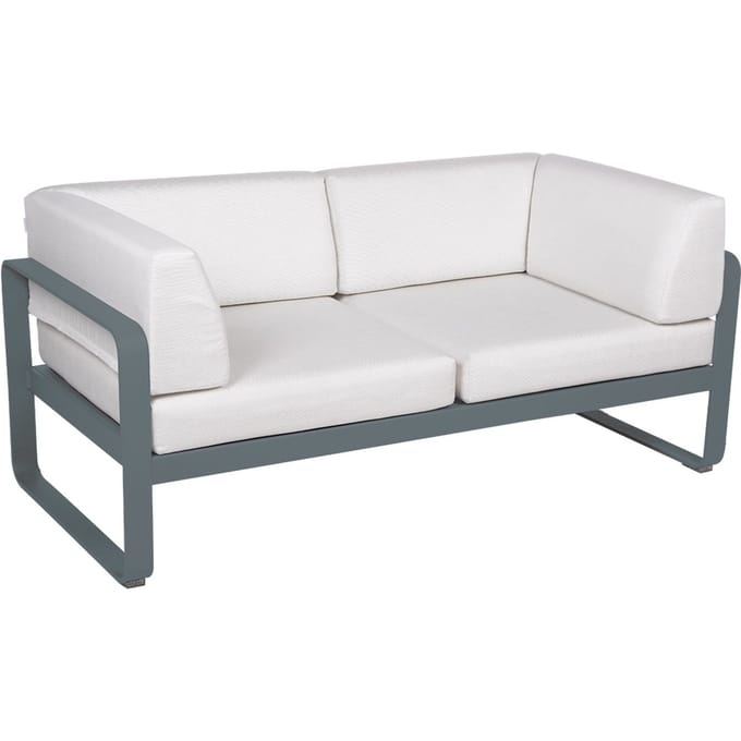 Fermob BELLEVIE club sofa 2 zits - 26 stormgrijs mat - 81 witgrijs