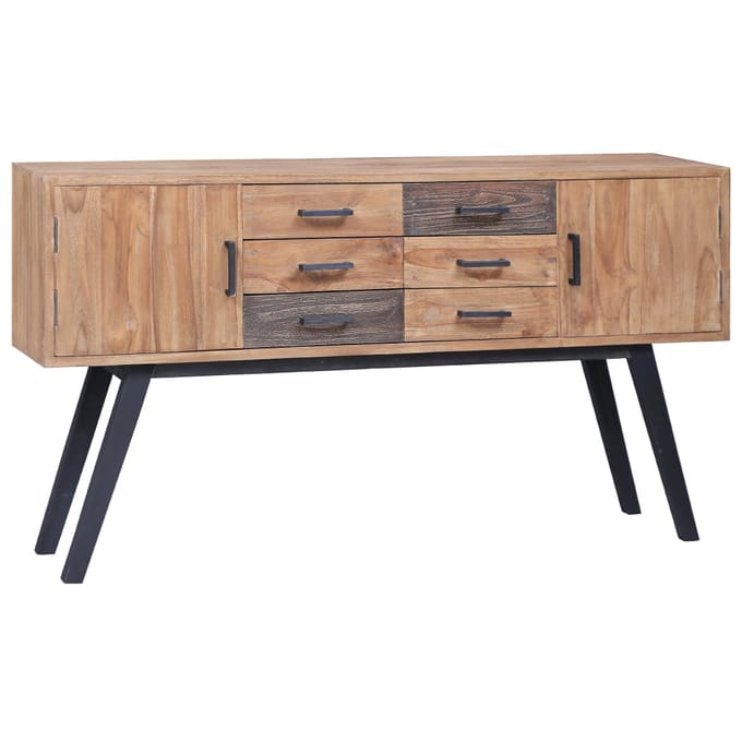 vidaXL - Bijzetkast - 110x30x75 - cm - massief - teakhout