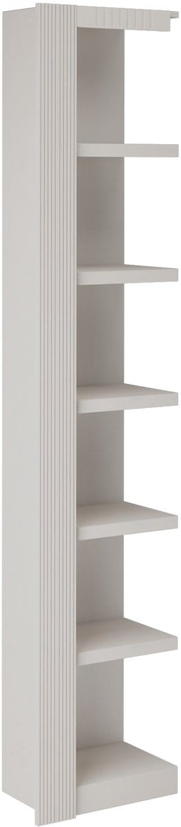 Billie-Bookcase extension with with 5 shelves in pine white