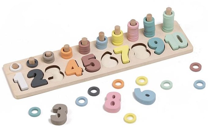 Houten Stapel en Telpuzzel - Educatief spel