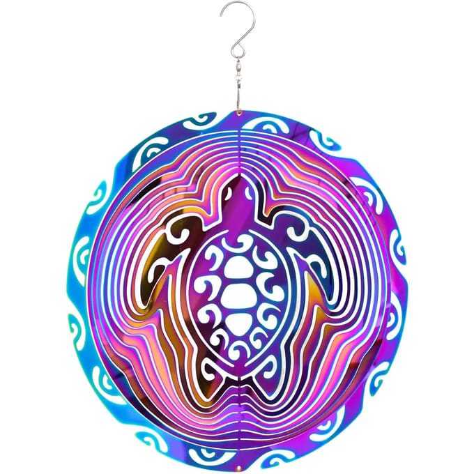 Windvanger HQ Metal Hanging Wind Spinner 3D Vibrant Turtle 110263 Multikleur 25 x 33 cm
