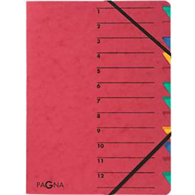 PAGNA documentenmap Easy, A4, elastieksluiting, 12-delig, rood