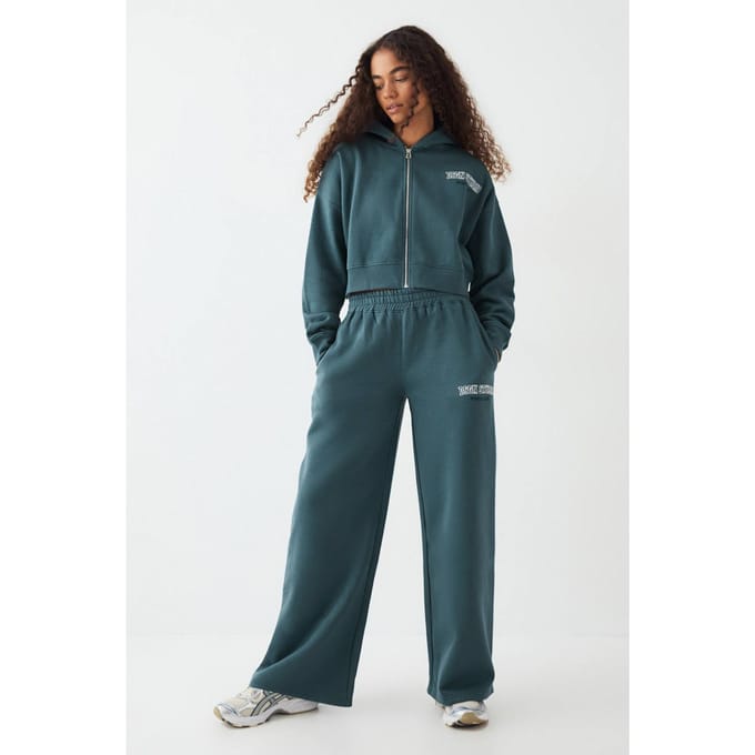 Dames DSGN Studio Applique Straight Leg Jogger | Teal | Maat: Large