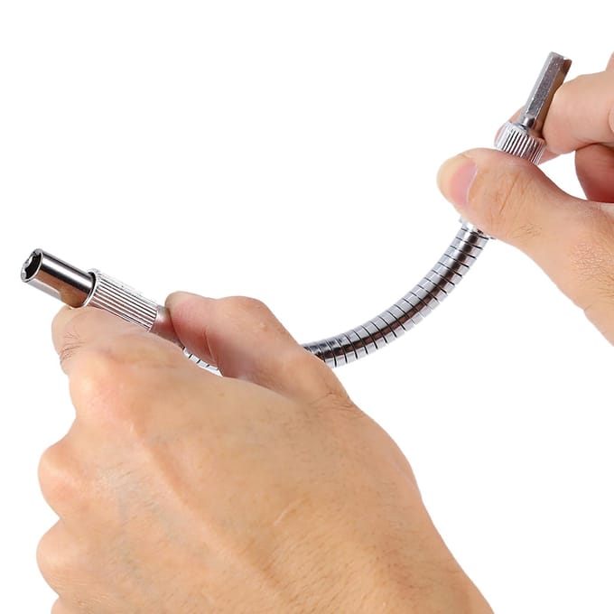 Tournevis d'extension de 14 pouces avec tige flexible et porte-embouts