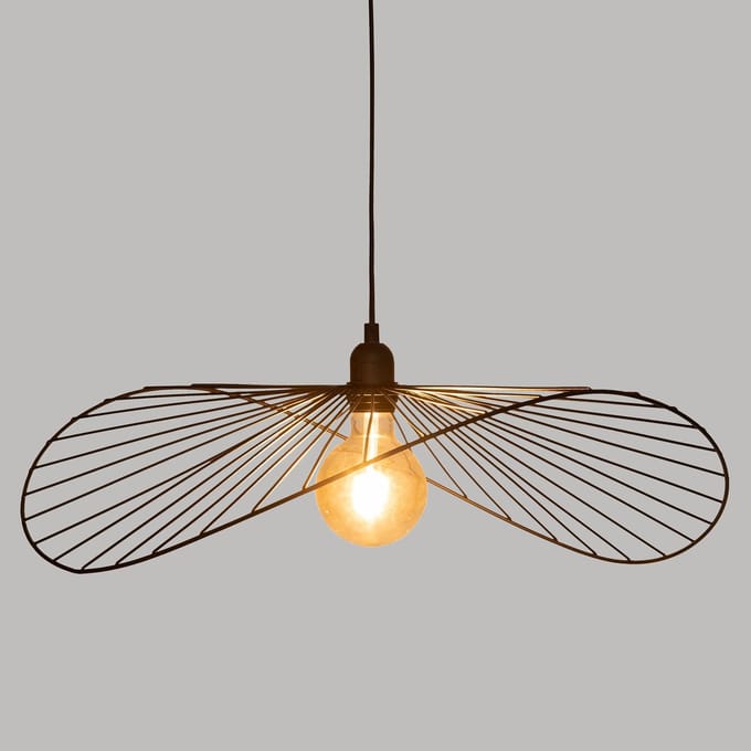 Atmosphera Adelia Hanglamp - Ø57xH104cm - Zwart