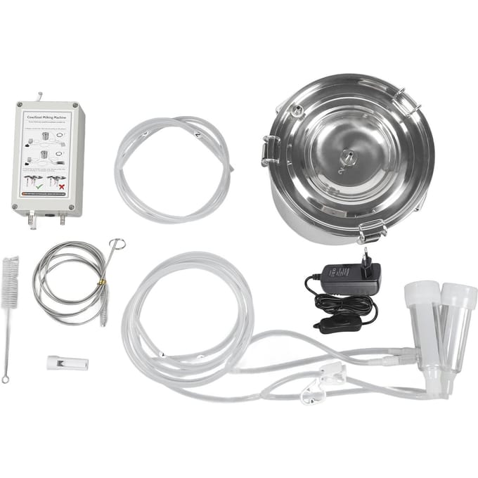 7L Geitenmelkmachine RVS Draagbaar Pulsatie Vacuümpomp Elektrische Melkmachine EU Plug