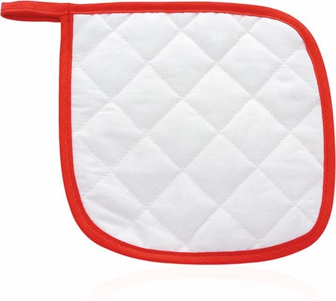 Pannenlap - ovenwant - afgiethulp - hittebestendig - koken - tweekleurig - rood /wit