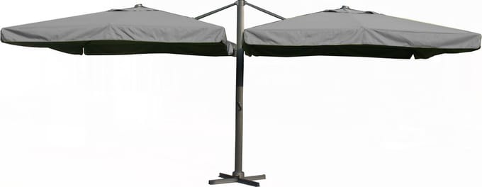 Paralux dubbele zweefparasol - 2 doeken van 3x4m - Donkergrijs