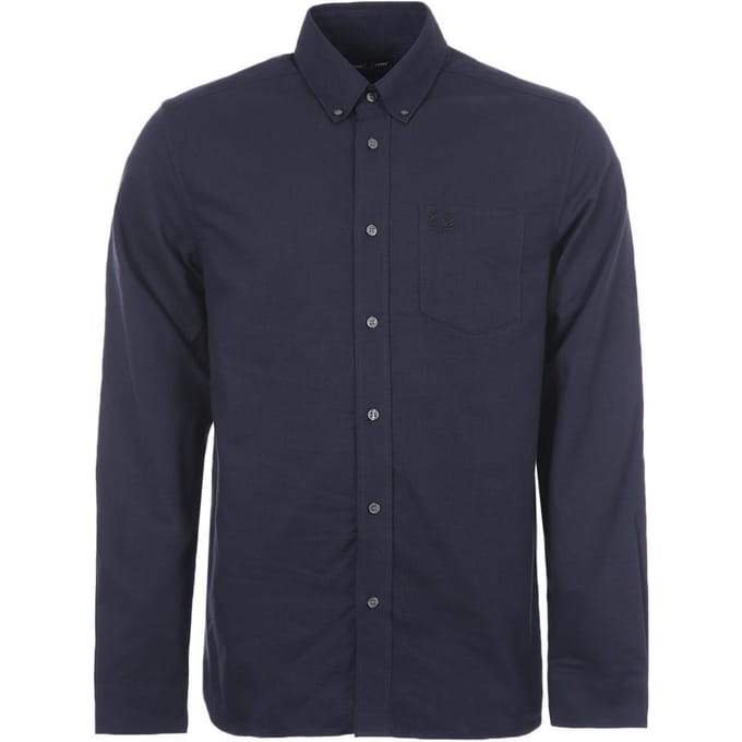 Men's Fred Perry Brushed Oxford Shirt in Navy