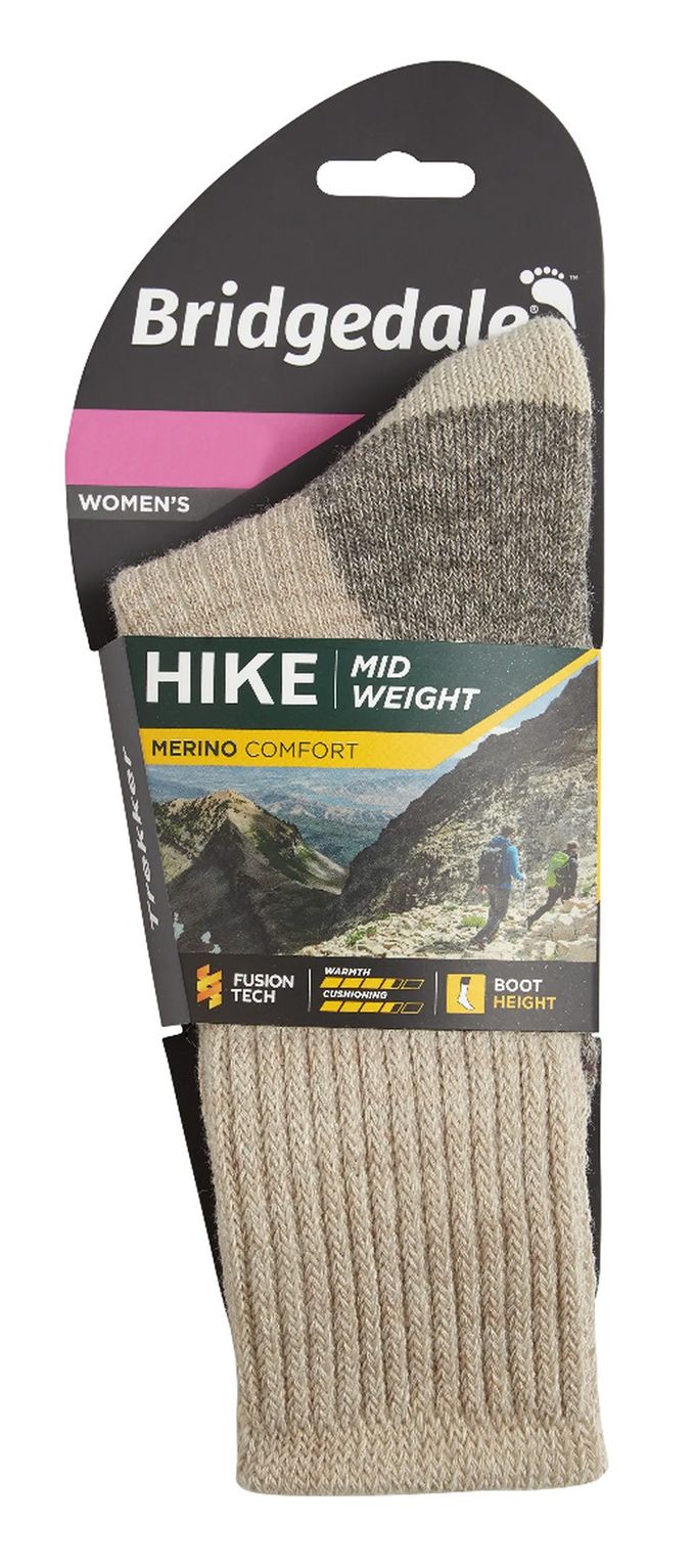 Bridgedale - Dames Wandelen Middelzware Merino Wol Sokken - Natuur