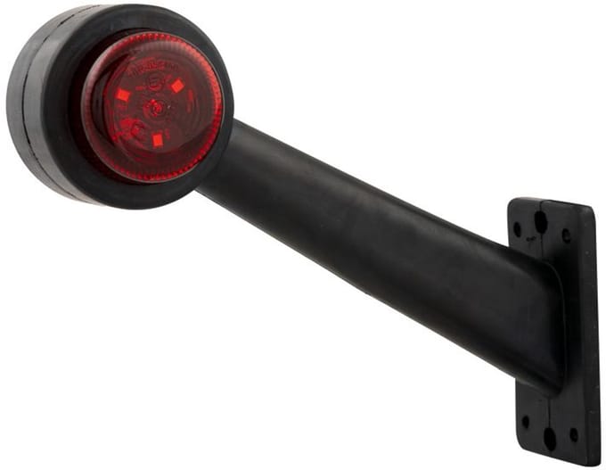 LED Breedtelamp rood/wit 45 graden links 12-24V - TRAILERGEAR