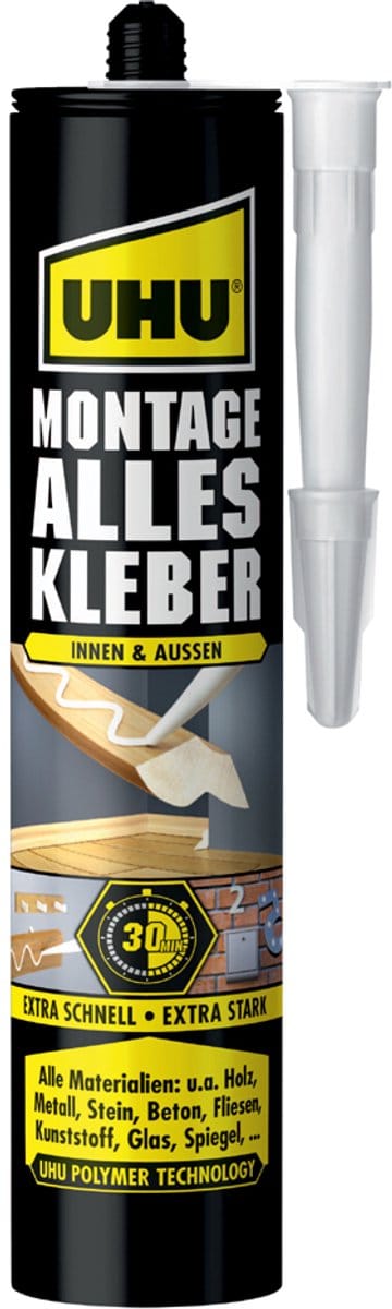 UHU montage alleslijm, oplosmiddelvrij, 425 g cartridge