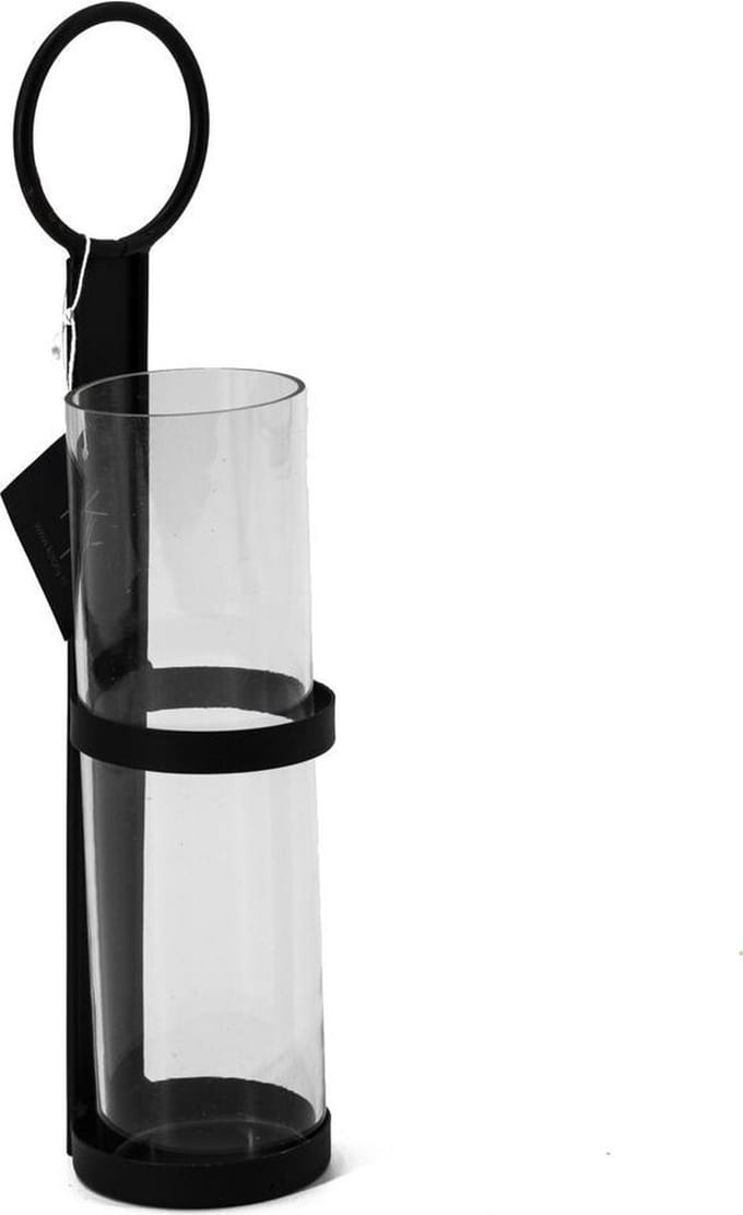 Waxinehouder metaal en glas