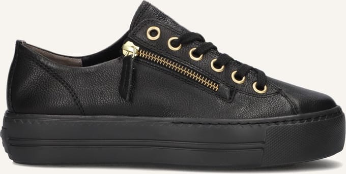 Paul Green 5006 Sneakers - Leer - Dames - Zwart - Maat 41