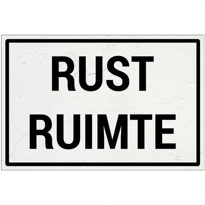 Rust ruimte bord | Forex Re materiaal | 18 x 12 cm