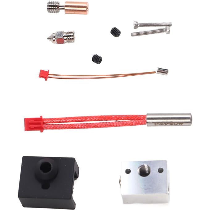 Kit Hotend d'imprimante 3D Hot End 300 degrés Buse Gorge Bloc de chauffage 24V 40W Ensemble pour Ender 3 S1 red