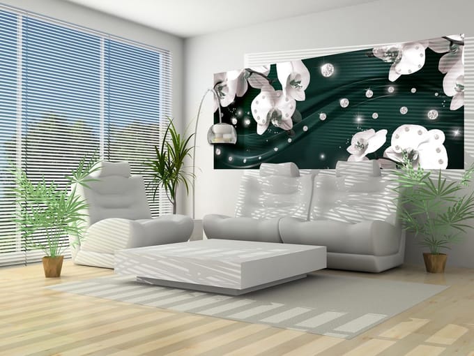 Flowers Orchids Pattern Photo Wallcovering