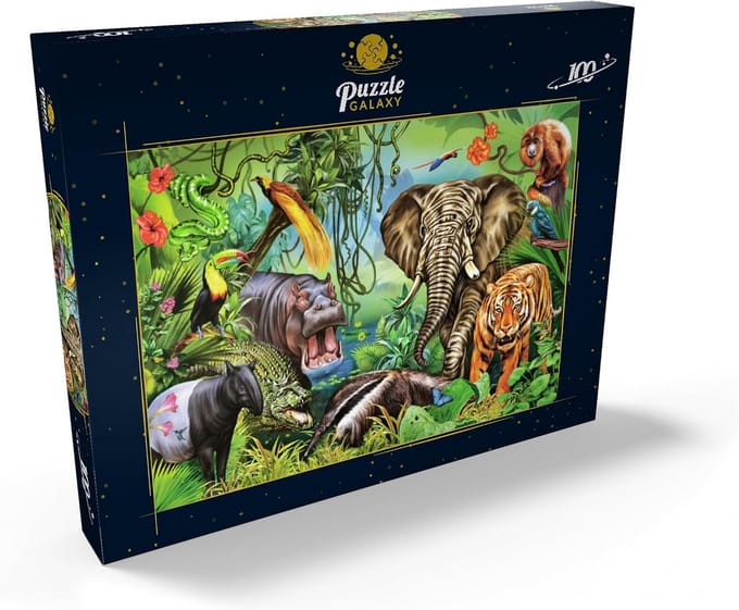 Puzzel 100 Stukjes Dieren in het Regenwoud - Educatief Speelgoed