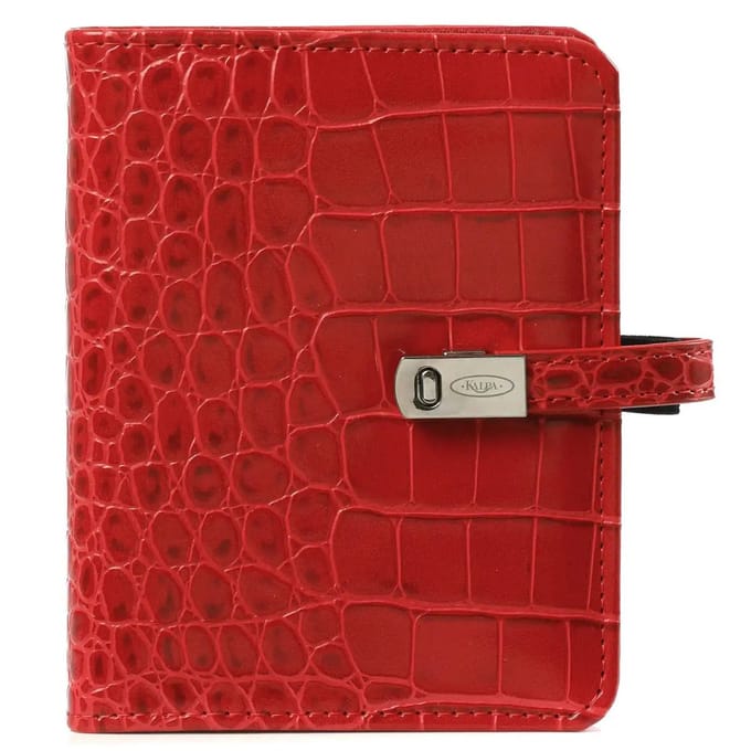 1311-11 hervulbare Pocket Ringband Planner Organizer Croco Rood 1 week per 2 paginas 2026-2027-2028