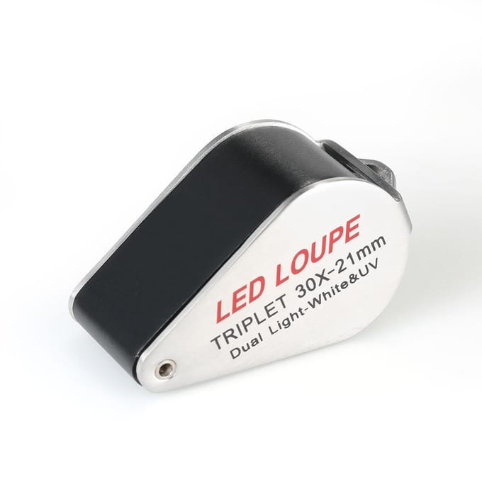 30X Mini Multifunctionele Handheld LED Juweliersloep Draagbare 21mm 6 Juweliersloep Vergrootglas veelkleurig