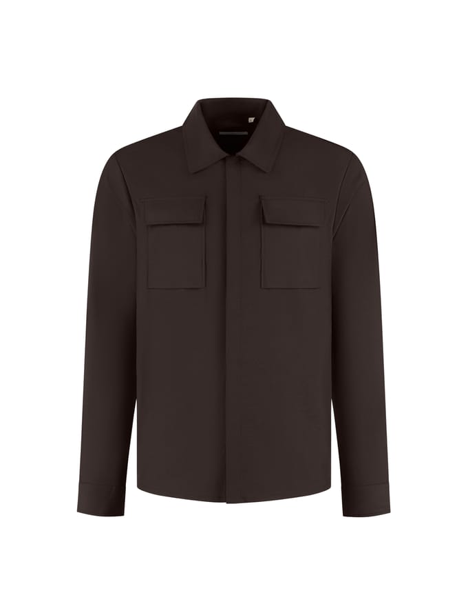 Duquezzi Cesare Wool Blend Overshirts Donkerbruin Dqa50026067