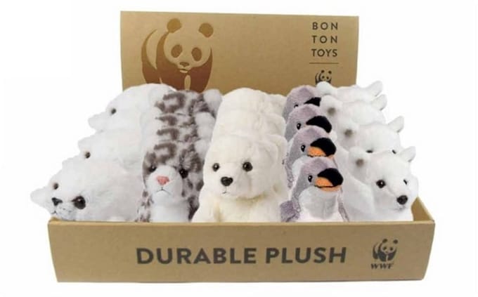WWF knuffel ijsdieren speelgoed - pooldieren 15cm display.