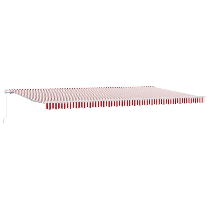 vidaXL Handmatige Zonnescherm 6 x 3,5 m Rood en Witte Streep