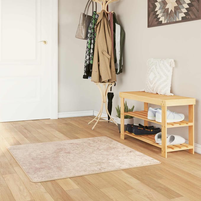 vidaXL - Tapijt - Runner - MARSA - Beige - 100 - x - 100 - cm - Polyester - en - PVC