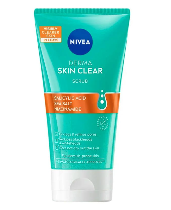NIVEA Derma Skin Clear Anti-Blemish Scrub Salicylic Acid &amp; Niacinamide 150 ml