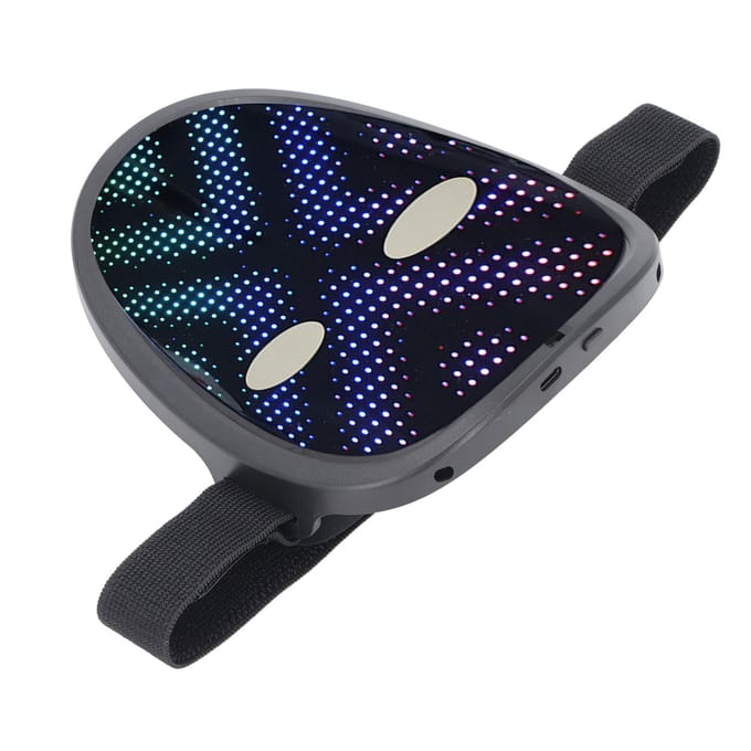 Kostuum LED Gezichtsbedekking 28x32 Pixels 30 Afbeeldingen 40 Animaties Oplichtende Gezichtstransformerende Bedekking met black