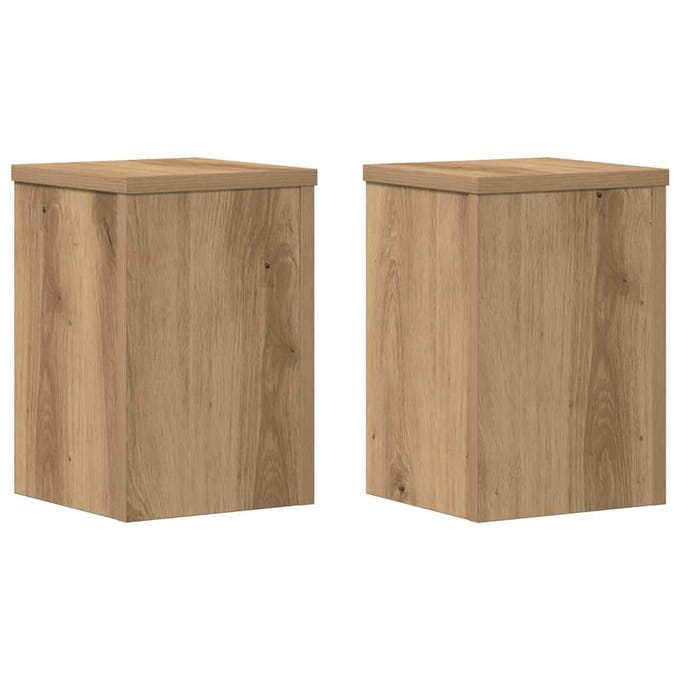 vidaXL - Plantenstandaards - 2 - st - 20x20x30 - cm - hout - artisanaal - eiken
