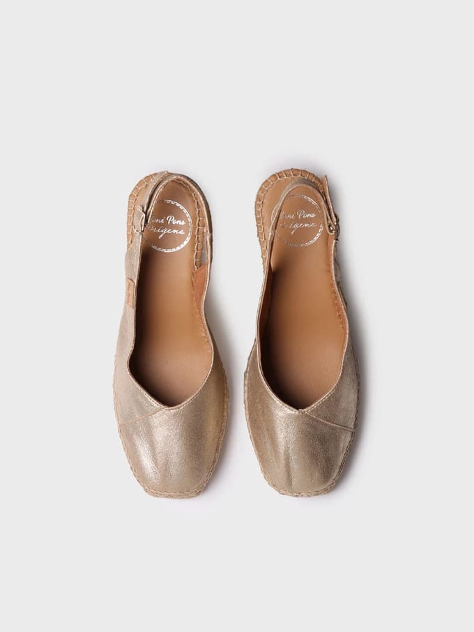 Dames espadrilles met gesloten neus en leren sleehak | BRENDA-AS