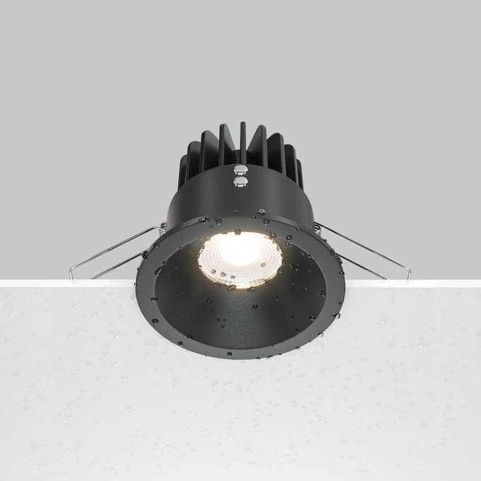 Maytoni Zoom LED inbouwspot 930 IP65 rond triac, zwart