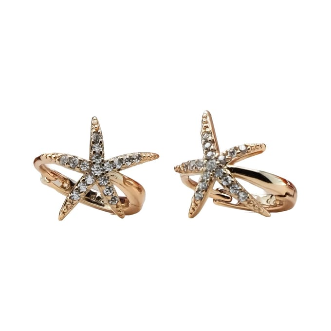 Rose Starfisch Earrings Gold 18K