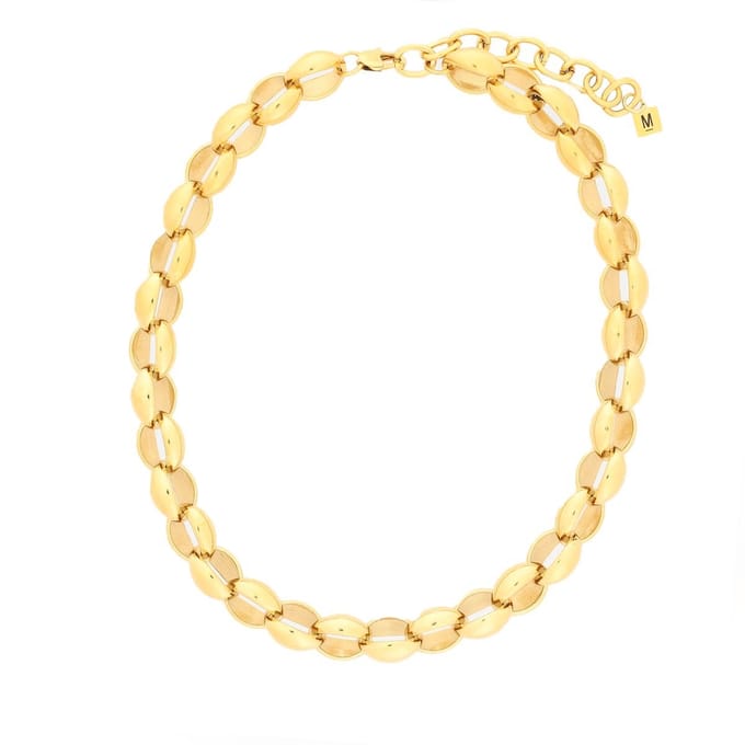 Manfield - Dames - Gouden schakelketting - Maat 1