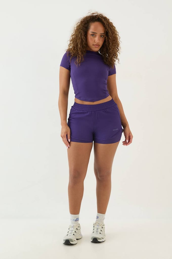 Dames Dsgn Studio Hoge Taille 2-in-1 Hardloopshort | Violet | Maat: XL