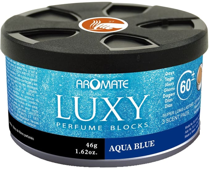 AIRE Luchtverfrisser LUXY AQUA BLUE Perfume Block. Houdbaarheid ca. 60 dagen