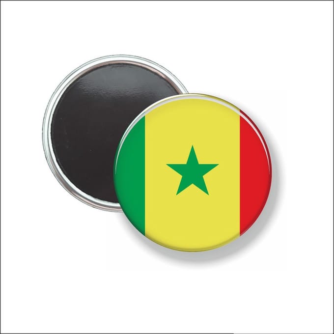 Button Met Magneet 58 MM - Vlag Senegal - NIET VOOR KLEDING