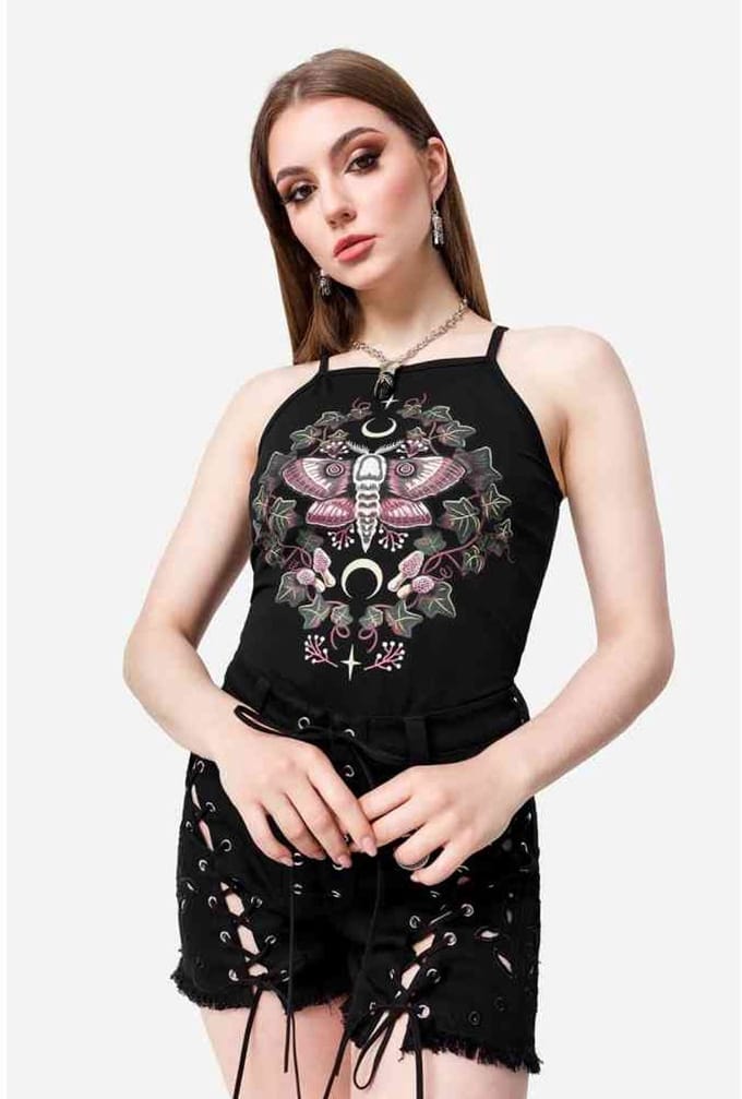 Restyle - Nocturnal Mouwloze top - M - Zwart